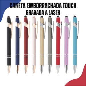 Caneta Emborrachada C/ Ponta Touch Personalizada